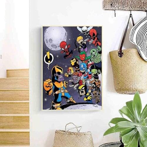 Marvel Avengers Canvas Painting Superhero Captain America Iron Man Poster and Printmaking Wall Art Print Canvas Gift Home Decor