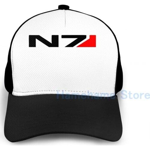 Fashion Mass Effect N7 Basketball Cap men women Graphic print black Unisex adult hat