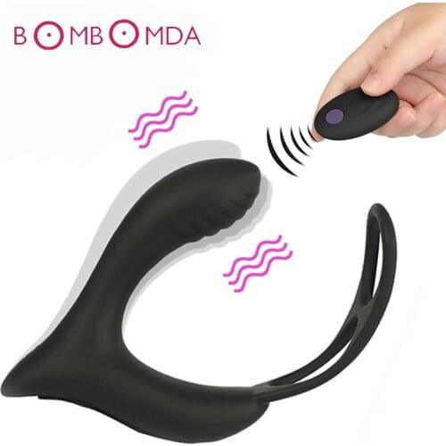 Male Prostate G-spot Vibrators Anal Plug with Remote Control Prostate Massager Butt Plug Delay Ejaculation Ring Vibrator For Men