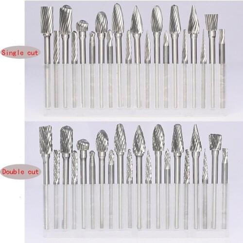 20PCS Tungsten Carbide Milling Cutter Rotary Burr Files Metal Rotary Drill Bit Electric Grinding Set For Metalworking