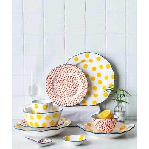 Ceramic tablecloth tray set 4/6/7/8/9 "soup bowl set breakfast salad tray party kitchen