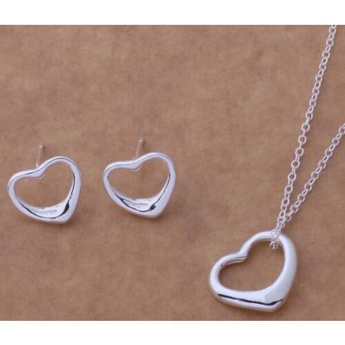 Silver plated Jewelry Sets Earring 190 + Necklace 245 /amrajdya dlpamcwa AS067