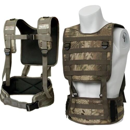 Outdoor Camouflage 600D Oxford Hunting Webbing Molle Chest Rig Paintball Harness Vest Belt Support Tactical Vest Harness