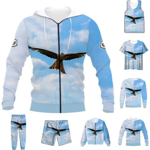 New Fashion 3D Full Print Animal Eagle T-shirt/Sweatshirt/Zip Hoodies/Thin Jacket/Pants Four Seasons Casual Suit V23
