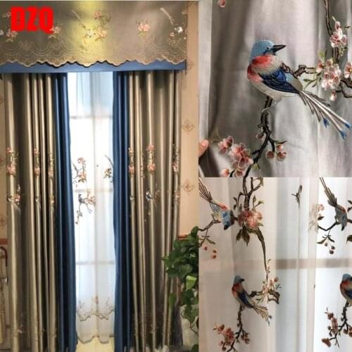 New Chinese High-precision Embroidered Window Screens for Living Room and Bedroom Finished Custom Embroidery Curtains