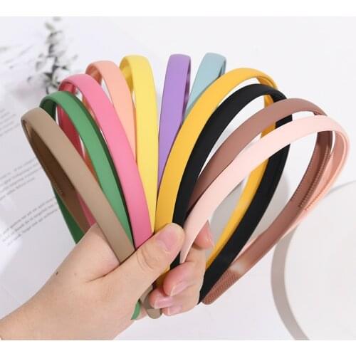 Korean Style Lady Hair Hoop Fashion Hair Accessories Elastic Plastic/Resin Frosted Bezel Headband Pure Color 1Pcs