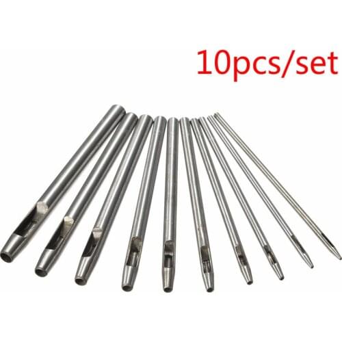 10pcs/set 05mm-5mm perforator, used for leather, belt, cloth canvas perforation process kit, leather perforator, hollow perforat
