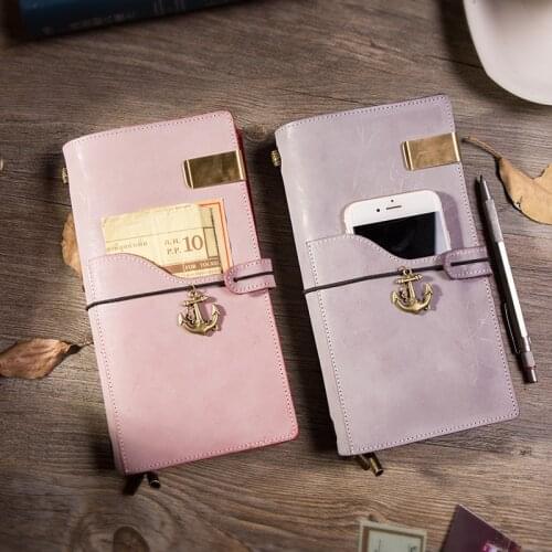 IPBEN Chrismas Gift 2020 New Genuine Leather Travelers Notebook Japanese Korean Style Journal for Students 100% Handmade Diary