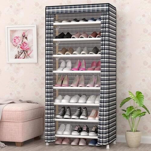 Shoe rack simple multi-layer solid wood storage household simple economical dust-proof dormitory bedroom Shoe cabinet
