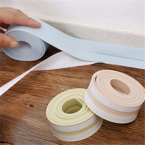 PVC waterproof mildew proof adhesive tape, Kitchen Bathroom Wall Sealing Tape sink joint crevice sticker corner line sticking