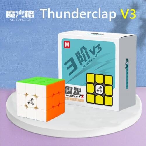 QiYi MoFangGe Thunderclap V3 M 3x3x3 Magnetic Magic Cube Stickerless Cube Puzzle Professional Magnets Speed 3x3 Cube