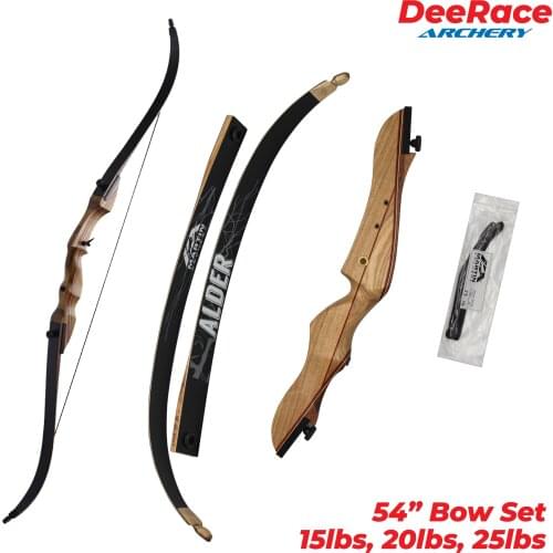 54" Inches Wood Archery Recurve Bow Kids Bow Gift for Beginner Youth Archer 15lbs 20lbs 25lbs With Dacron String Right Left Hand