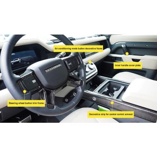 Left-hand driving carbon fiber air conditioning mode button decorative frame for 2020+ Land Rover Defender