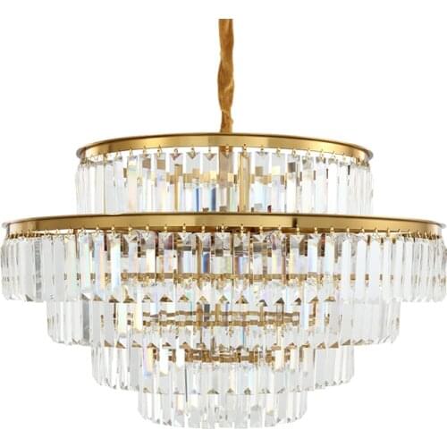 Luxury Modern Chandelier Lighting For Living Room Round Hang Crystal Light Fixture Dining Room Bedroom Light Fixture For Ceiling
