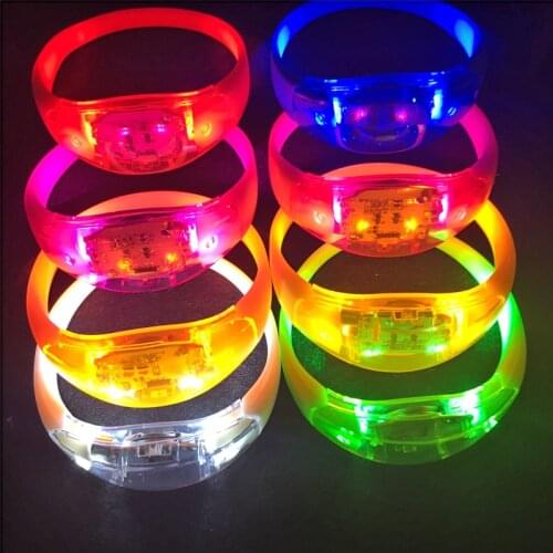 Wedding decoration Unisex Sound Controlled LED Light Up Bracelet Activated Glow Flash Bangle For Festival Party decoration