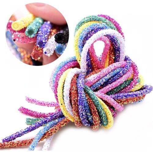 6mm Glitter Crystals Rope Craft Jewelry Accessory Rhinestones Resin Tube Clothing Sewing Sequin Pipe Cord Party Home Decoration