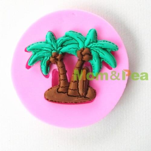 Mom&Pea 0679 Free Shipping Coconut Palm Shaped Silicone Mold Cake Decoration Fondant Cake 3D Mold