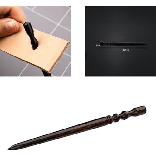 1pc Wooden Leathercraft Slicker Round Burnisher Leather Burnishing Tool DIY Leather Working Tools