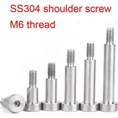 20pcs 304 stainless steel M6 thread 8mm diameter HEX SOCKET shoulder screw Shoulder bolt stop screw catch bolt contour bolt