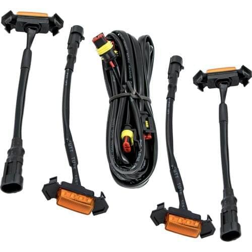 4 pcs Bumper Grill Smoke Len Amber LED Light 2016 2017 2018 2019 for Toyota Tacoma TRD with Wire White/Yellow