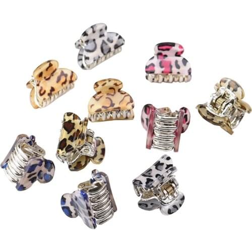 4pcs/lot Hot Sale Fashion Mini 2.5cm Women Acrylic color Leopard Grain Hair Clip Hair Claws Hair Accessories