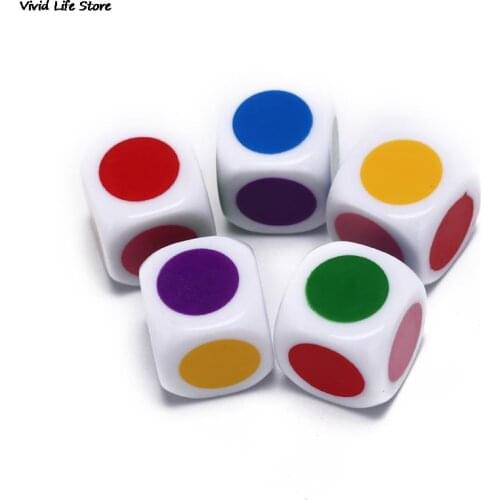 5pcs Acrylic Kids Board Game Six Sided Family Party Funny Table Dices Games Educational Toys