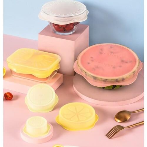 6Pcs Silicone Stretch Lids Reusable Stretch Seal Fresh Food Cover Heat Resistant Bowl Pot Lid Kitchen Accessories