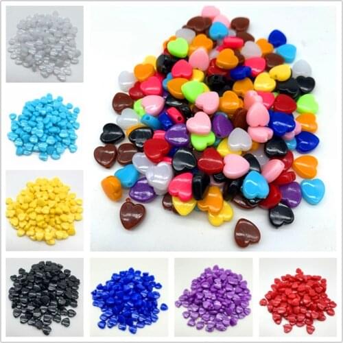 50pcs/Lot 8mm Acrylic Beads Heart Shape Spacer Beads For Jewelry Making DIY Earrings Necklace Bracelet Jewelry Accessories