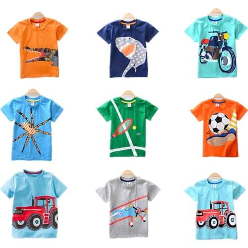 BBD Children Cotton T-Shirt Boys Summer Short Sleeve Cartoon O-Neck Sport Top Kids 3-9 Years High Quality Clothes