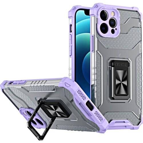 For iPhone 13 Pro Max Mini 13Pro 12 11 XS X XR SE 2020 7 8 Plus Case Clear Anti-fall TPU Ring Stand Holder Cover Anti-slip Funda