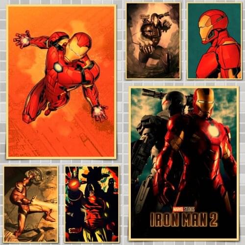 Marvel Iron Man Comics Movie Poster Wall Stickers For Home Room Bar Decor Art