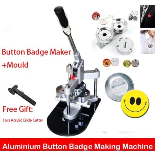 Badge Press Machine Button Badge Maker DIY Button badge making machine with 25mm/32mm/37mm/44mm/50mm/56mm/58mm/75mm mould
