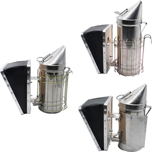 Bee Hive Smoker Fogging Machine with Heat Shield Protector Black Bellow