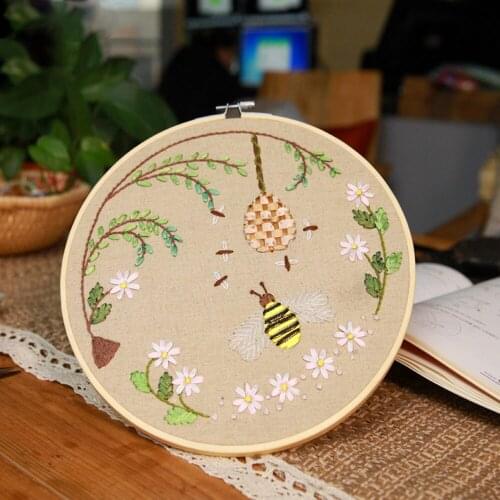 Animal Insect Beginner Handwork Embroidery Kit Printed Needlework Cross Stitch Set Home Decoration Thread Tools Material Package