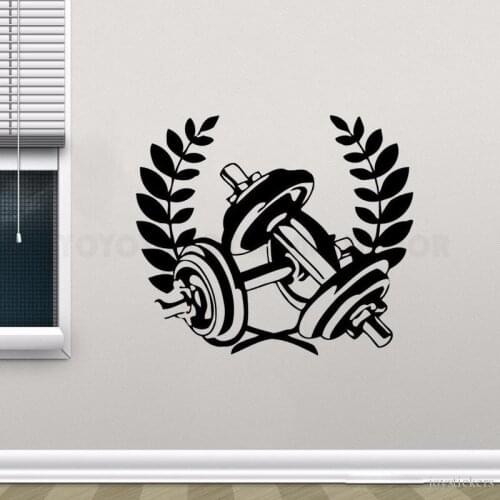 Fitness Club Wall Sticker Body Building Fashion Car Styling Decor Gym Decoration Removable Vinyl Wall Stickers Decals 1363
