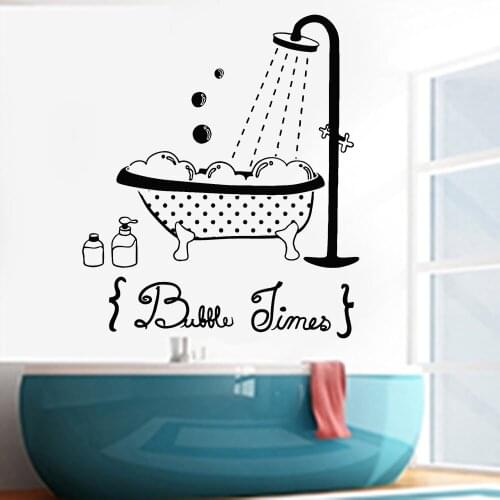 Bathroom Wall Stickers Vinyl Bathtub Shower Bathing Door Wall Decal for Bathroom Decoration Waterproof Family Wallpaper Z456