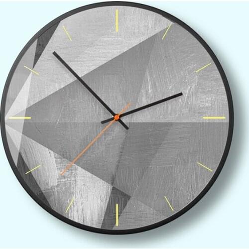 Nordic Geometric Wall Clock Simple Modern Design Luxury Abstract Wall Watches Silent Kitchen Gray Horloge Mural Home Decor ZB5WC
