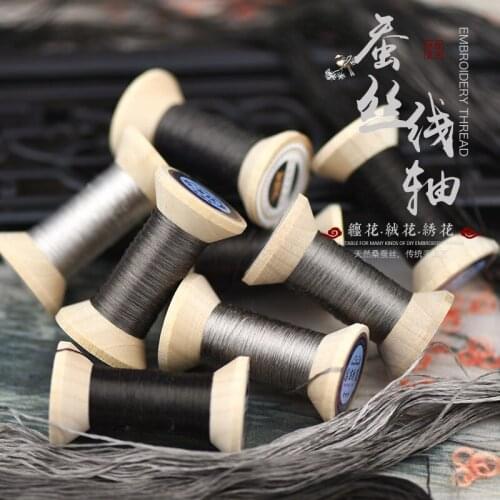 New Item Chinese 100% Silk Embroidery Thread Yarn embroidery floss for Sewing Article Wooden packing Dusty Grey