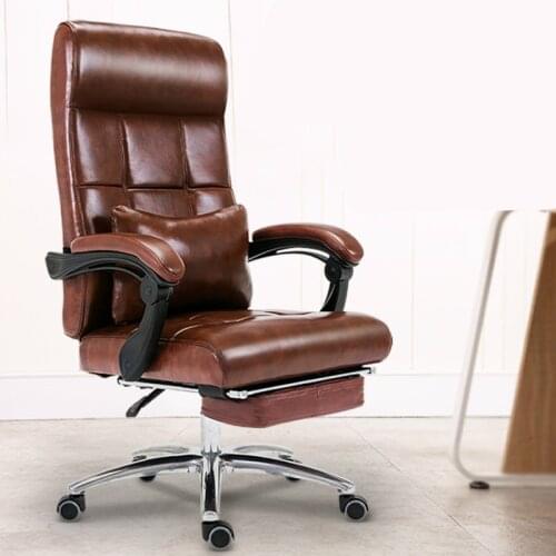 PU Office Boss Chair with Footrest Reclining Massage Household Computer Chair Lifted Rotated Multi-function Stable Swivel Chair