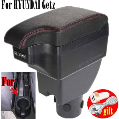 For HYUNDAI Getz Armrest Retrofit parts dedicated Car Armrest Center Storage box car accessories band USB Easy to install