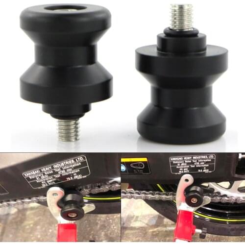 Fit For Kawasaki Yamaha KTM M10x1.25 Motorcycle Swing Arm Spools Screws Sliders Swingarm Stands Bobbins 10mm POM Plastic Black