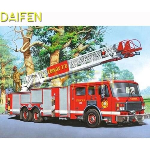 Full Square Diamond embroidery Fire truck 5D DIY Diamond painting Cross stitch Fire truck Full Round Diamond mosaic Fire truck