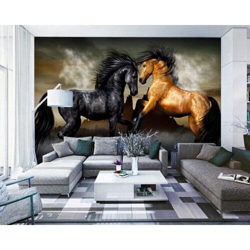 Custom horse wallpaper 3D, oil painting horse for the living room bedroom TV background wall waterproof textile papel de parede