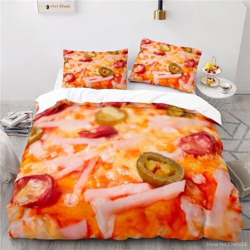 2/3pcs Fast Food Pizza Hamburger 3D Printed Duvet Cover Set Twin Full Queen King Size Bedding Set Bedclothes for Home Bedroom