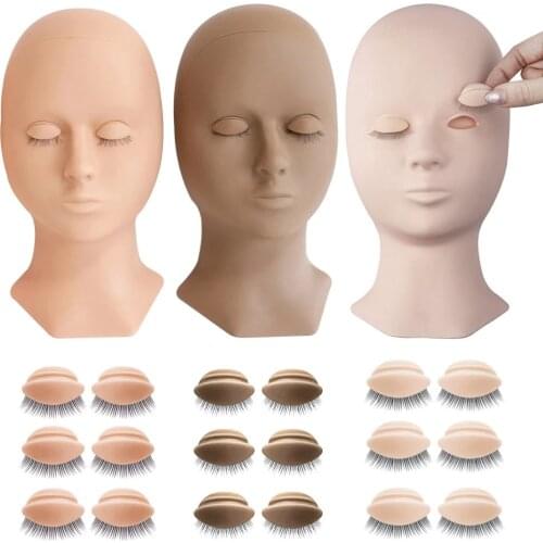 Eyelash Extension Supplies Lash Training Tools Dummy Mannequin Head Replaced For Makeup Practice Eye Lashes Graft Accessories