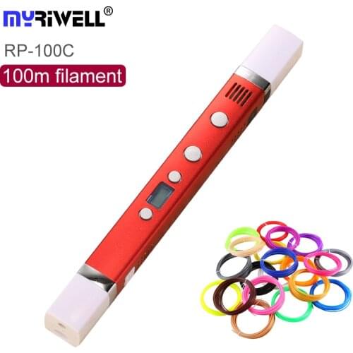 MYRIWELL Newest 3D Pen RP-100C Third Generation USB Plug 5V 2A Creative Caneta Pen 3D Graffiti Pen Digital 4 Speed Regulation