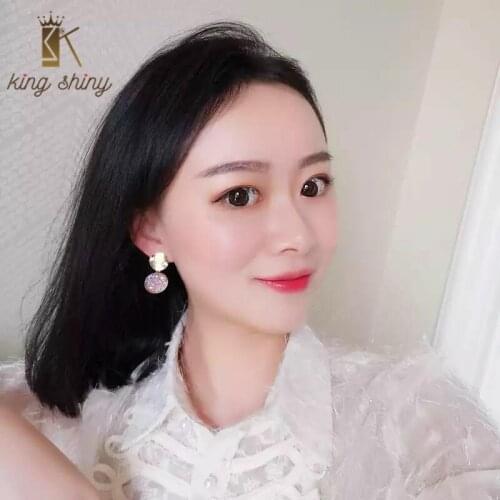 Trendy Color Crystal Statement Dangle Earrings for Woman Elegant Resin Rhinestone Pendant Earring Girl Party Ear Jewelry Brincos