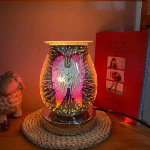 Touch Dimming 3d Glass Desk Lamp Aromatherapy Lamp Aromatherapy Glass Table Lamp Bedside Table Lightings For Bedroom