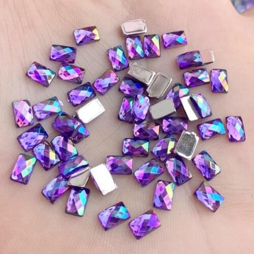 30PCS 6mm*8mm AB Flatback Rhinestone and Crystal Acrylic Stone Rhinestone DIY Clothes Crafts