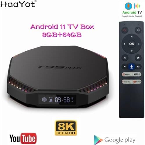 T95 Plus Android 11 Smart TV Box Rk3566 4GB 32GB 8GB Ram 64GB Rom 2.4G 5G Wifi 1000M 8K Google Voice Youtube IPTV Set Top Box